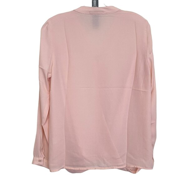 Revolve x Krisa Pink Surplice Wrap Long Sleeve Blouse Small NWT - Picture 5 of 6